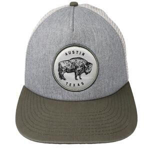 Tyler's Trucker Hat Gray Brown One Size Austin Texas Bison Patch Snapback hat